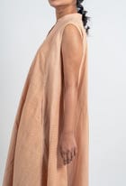 Plain And Textured Godet Dress Sleeveless view 3