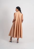 Plain And Textured Godet Dress Sleeveless view 7
