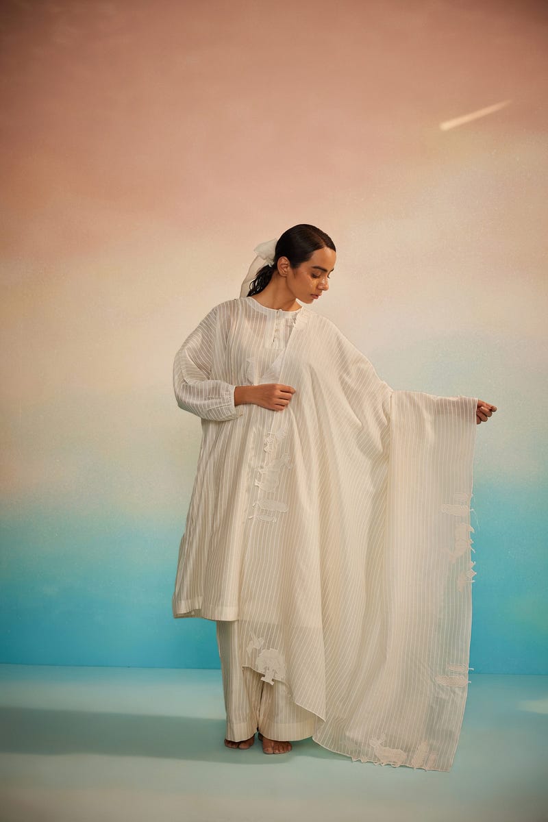 Kofu Chanderi Applique Dupatta