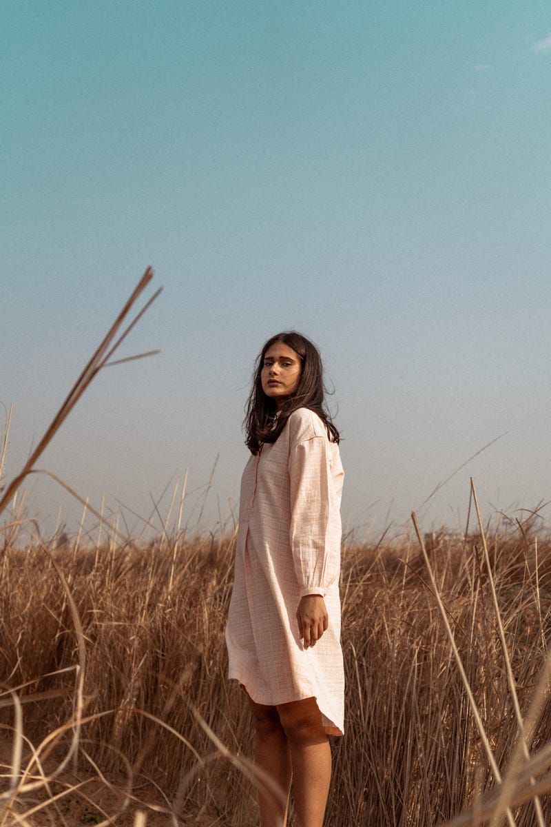 Placket Textured Kurta