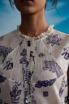 Clover Raglan sleeve pin tuck shirt view 6