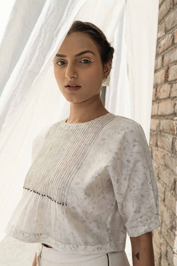 Ahmev — Olearia Pin Tuck Blouse