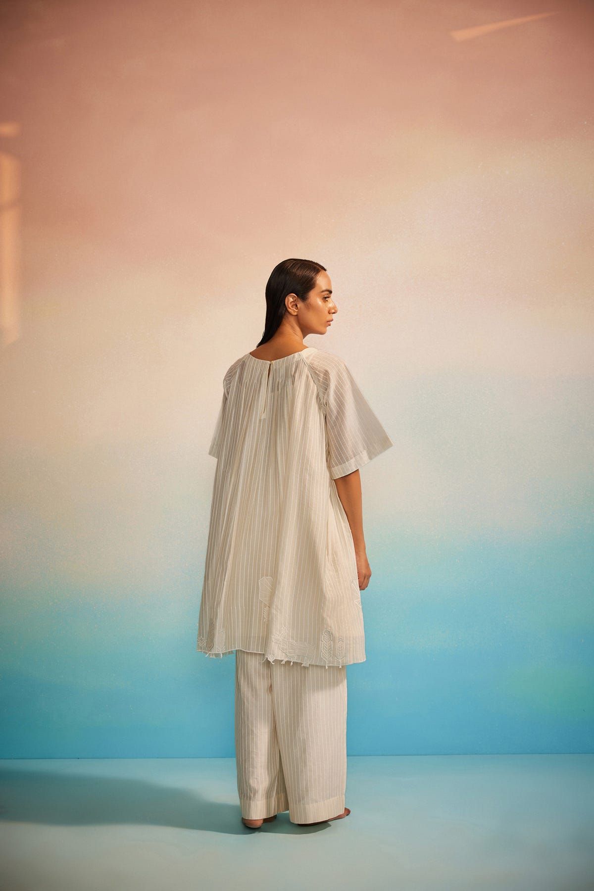Orihime Box Pleat Appliqué Dress - image 7