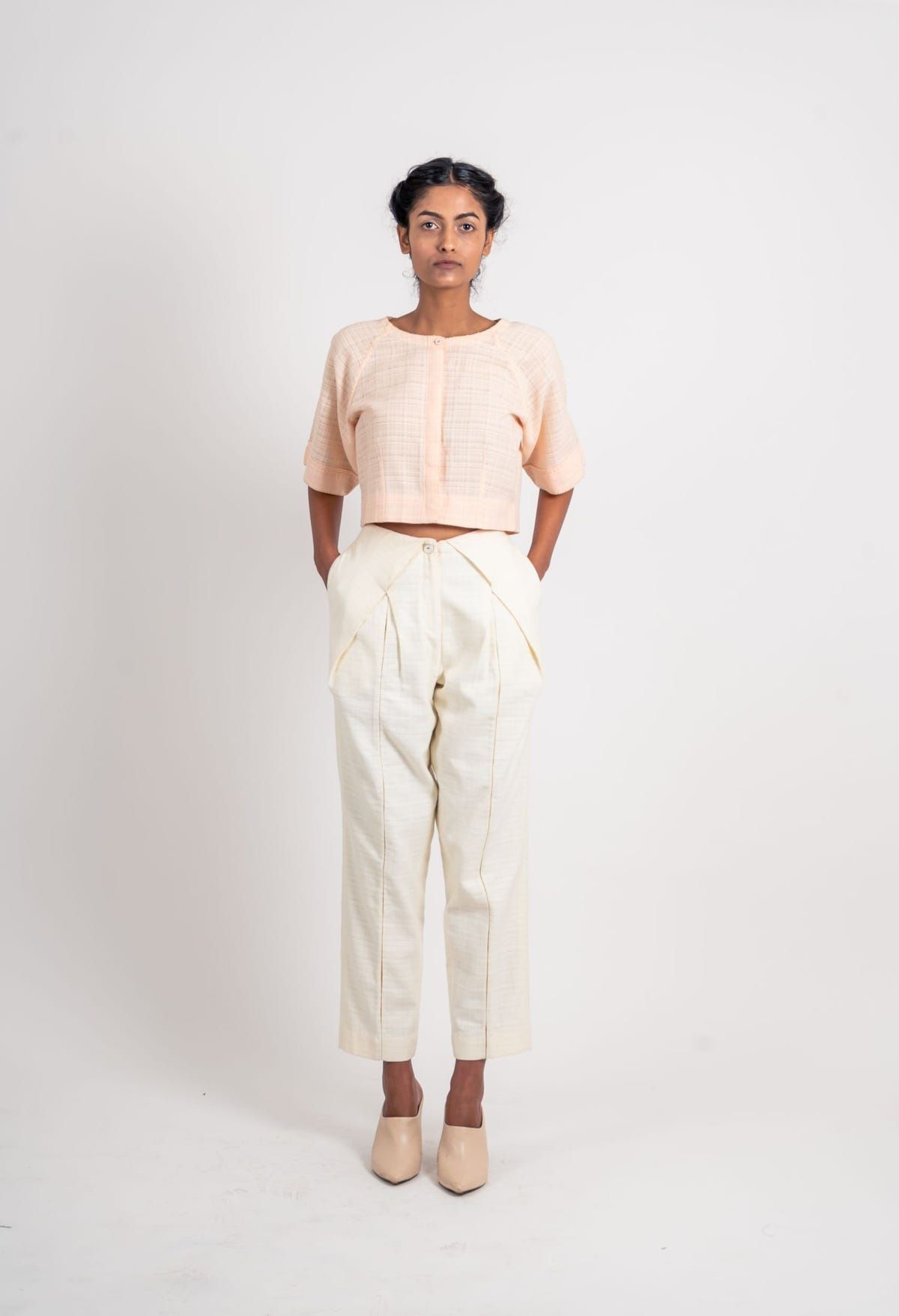 Textured Overlap Pleated Pant - image 4