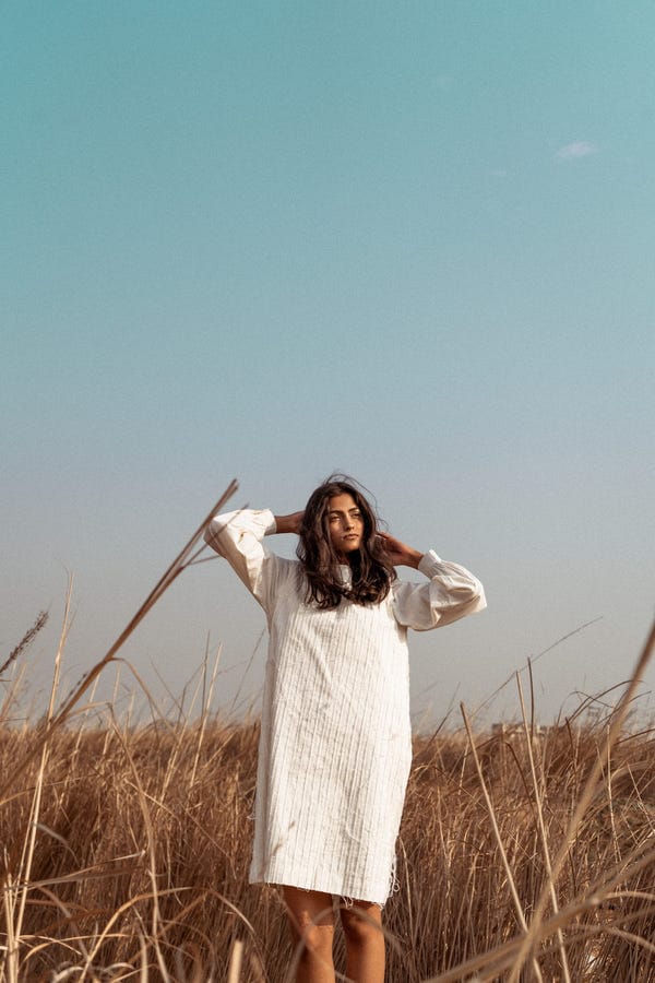 Ahmev — Striped Textured Dress