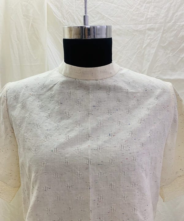 Ahmev — Colour Splash Back Buttoned Top
