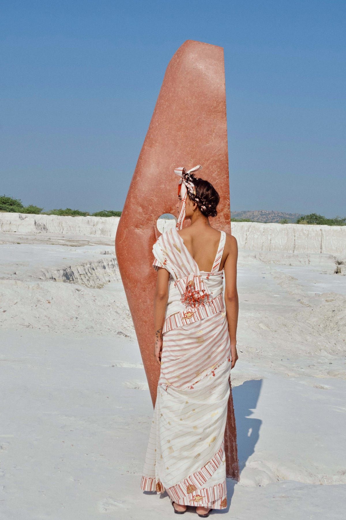 Hara Chanderi Saree - image 3