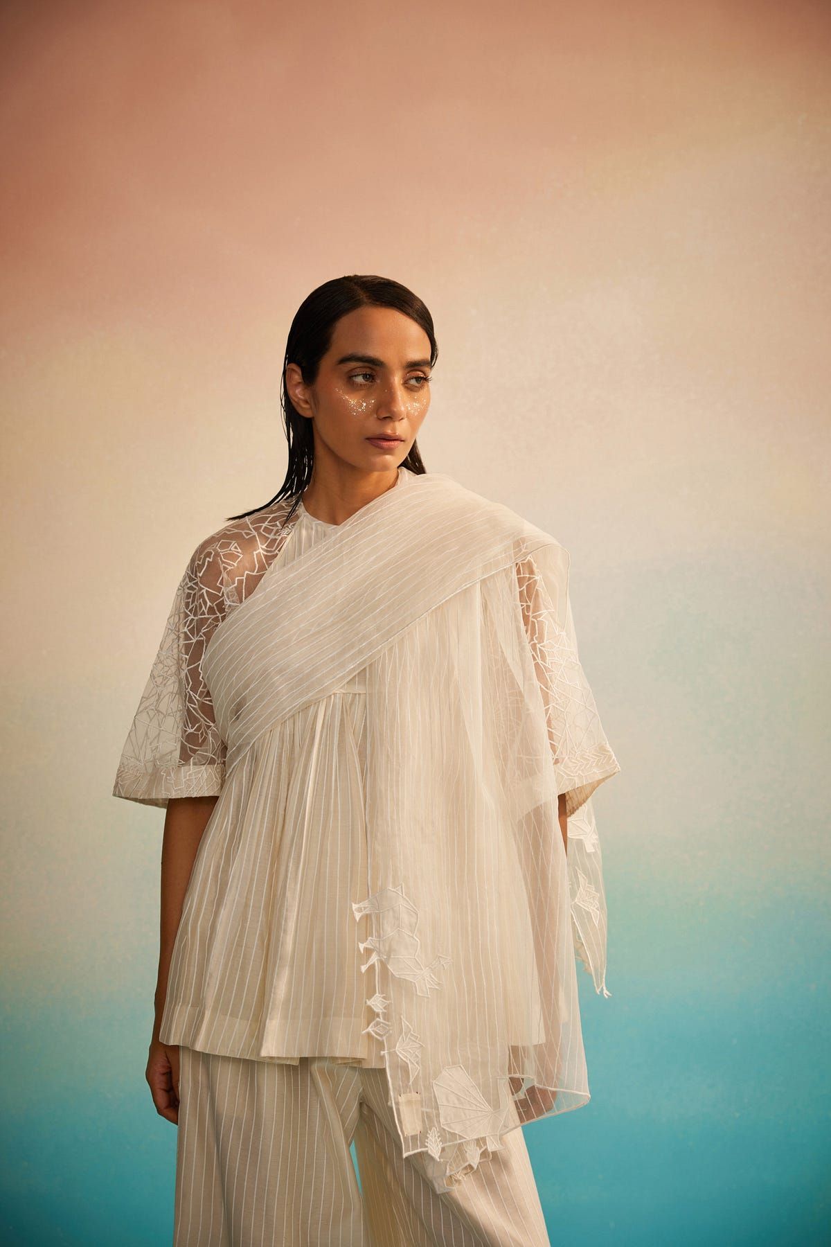Kessho Organza Appliqué Dupatta - image 4