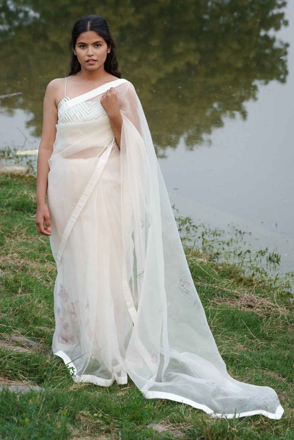 Ahmev — Isabelle Hand Emroidered Saree With Hand Painted Peticot