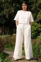 Louisa Shoulder Pleated Top view 2