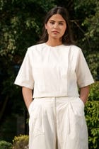 Louisa Shoulder Pleated Top view 3