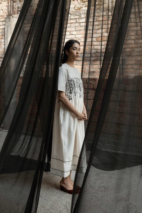 Ahmev — Gaia Quilted Yoke Dress
