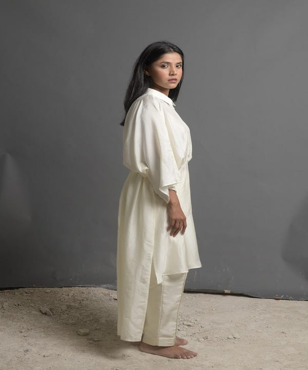 Ahmev — Believe Gathered High Low Shirt