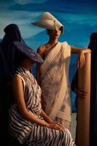 Willow Chanderi Stripe Saree With Peticot view 3