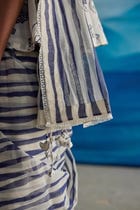 Willow Chanderi Stripe Saree With Peticot view 8