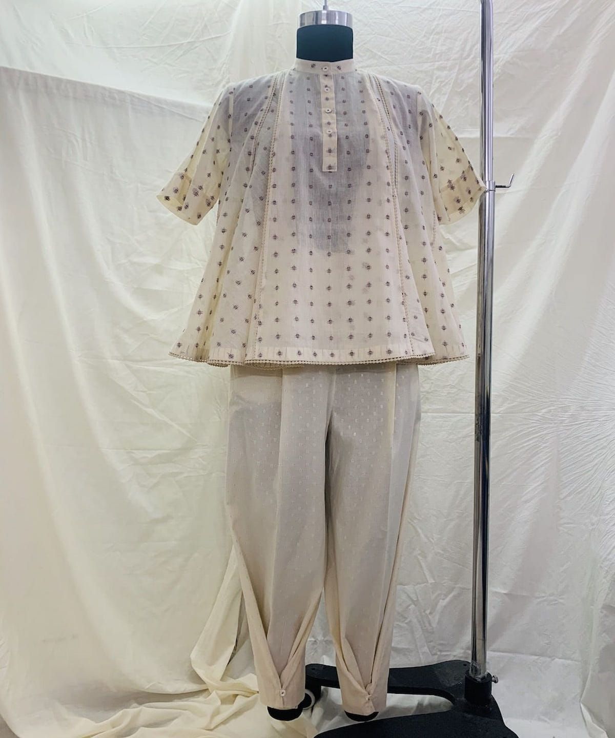 Red Blue Check Panel Top With Sleeve - image 3