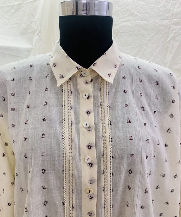 Ahmev — Red Blue Check Dolman Sleeve Shirt