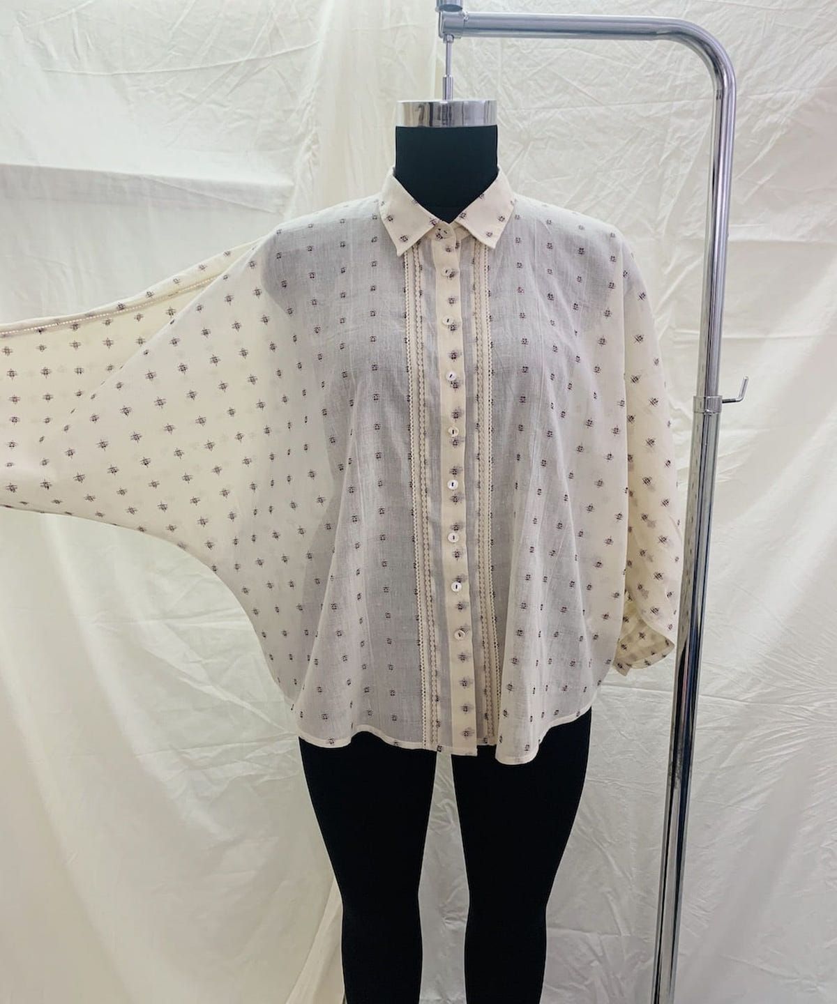 Red Blue Check Dolman Sleeve Shirt - image 4