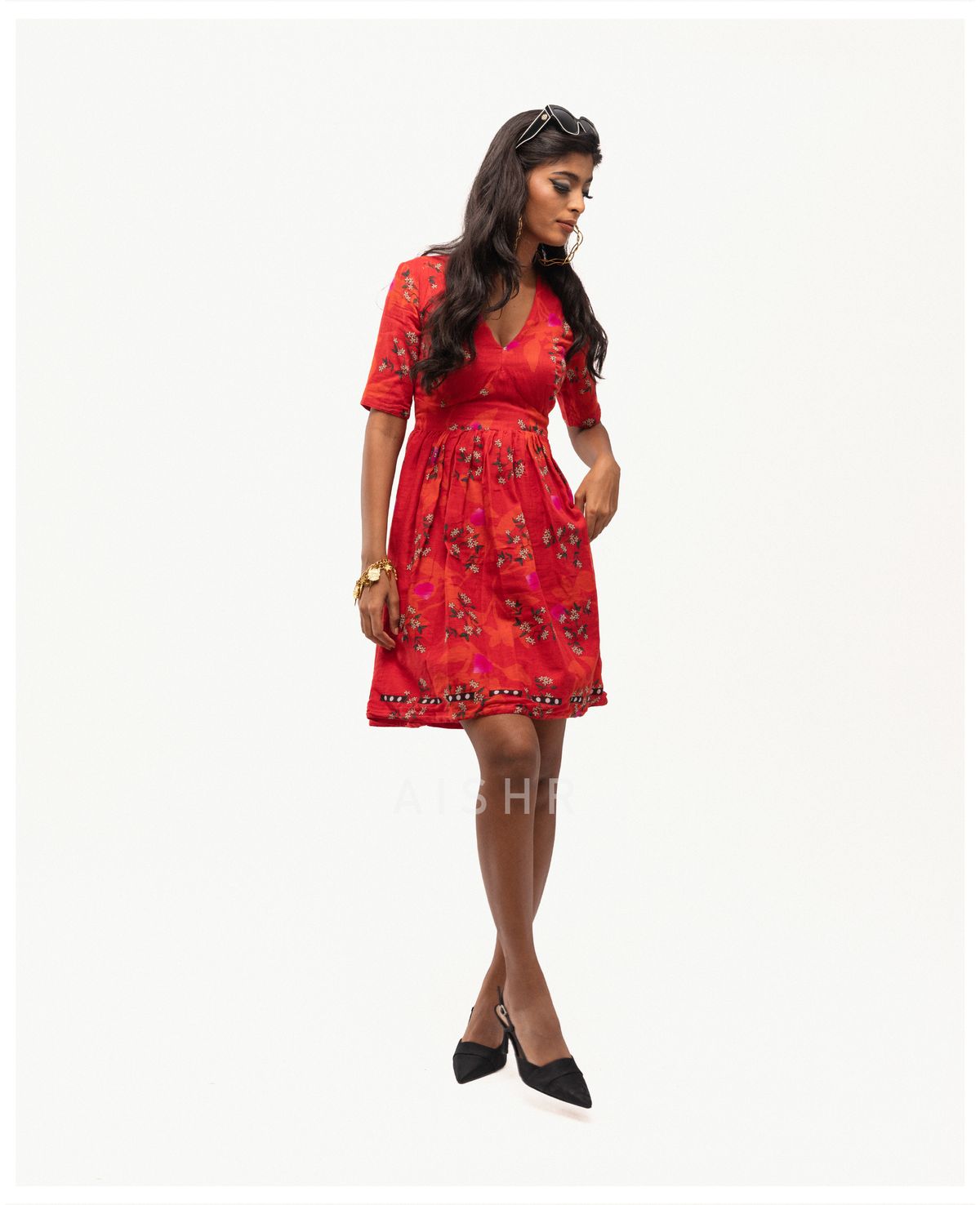 Red Jasmine Short Dress - image 3