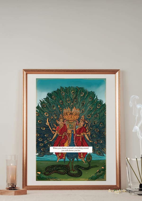 AISHR The Store — Murugan with Valli and Deivanai: Msg: When you choose yourself, everything around you will choose you too.