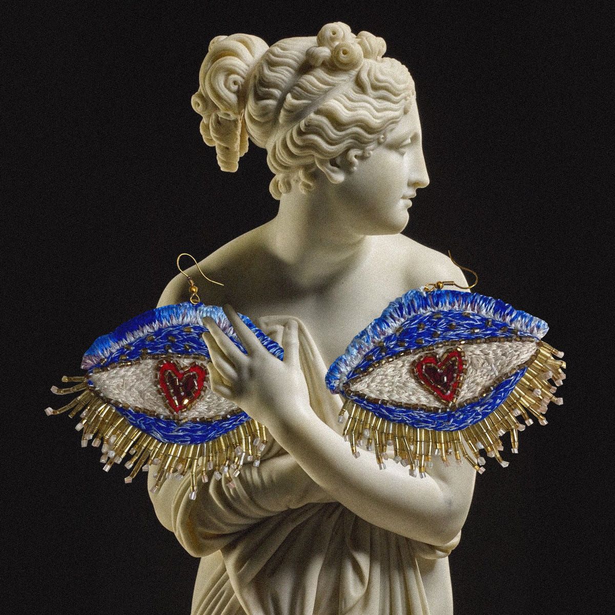 Big Blue Eye Earrings - image 1