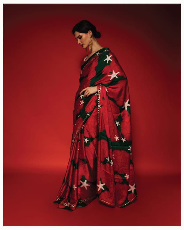 AISHR The Store — Paneer Rose Saree