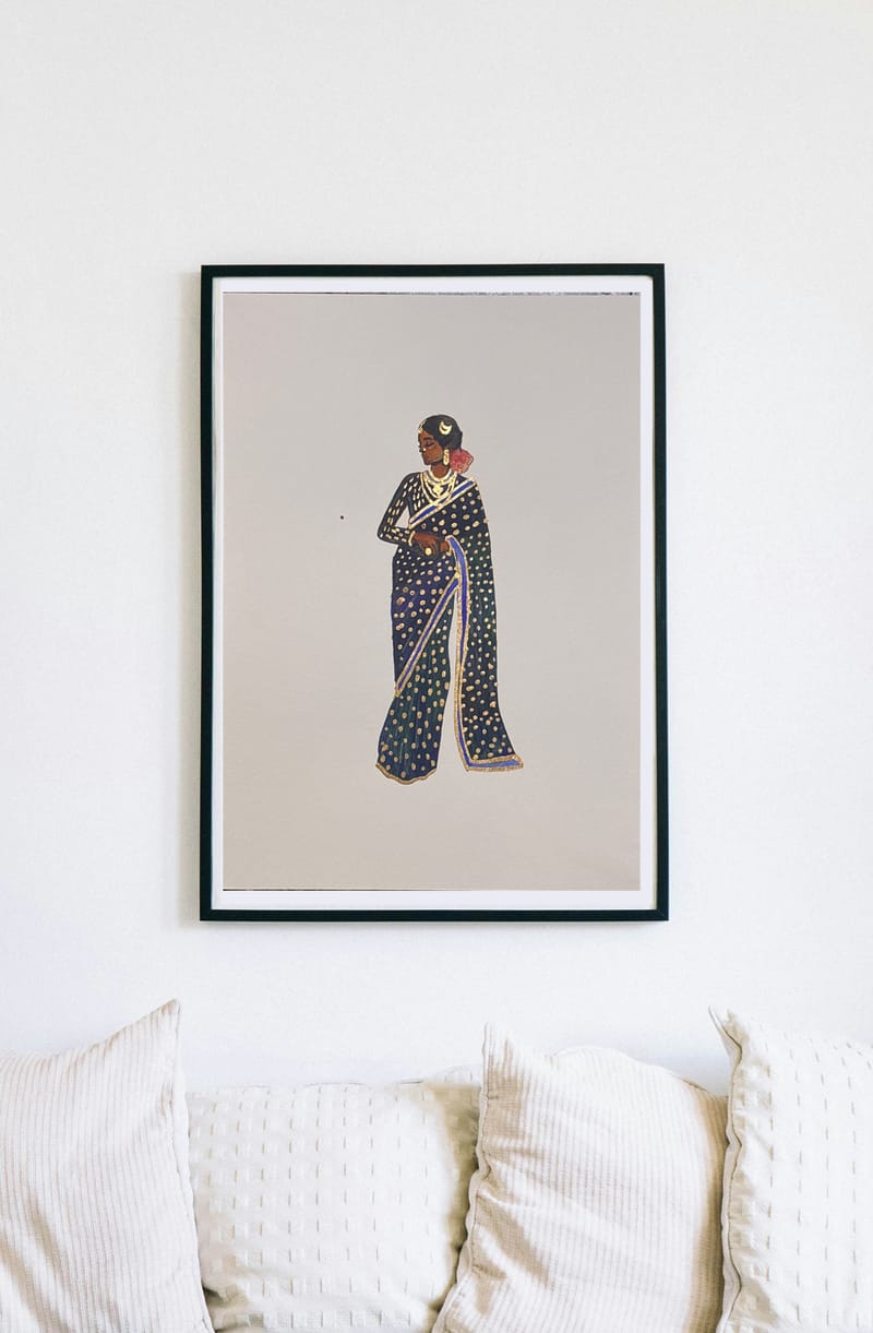 Lady in saree 1 - A3 original