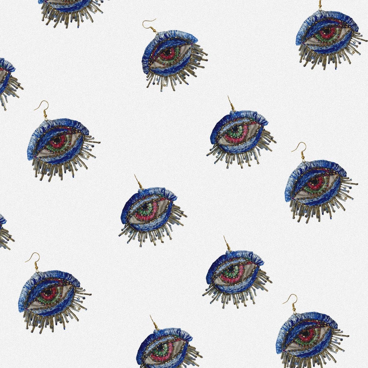 Blue Ice Eye Earrings - image 3