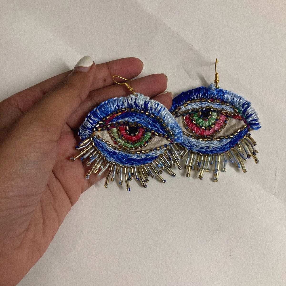 Blue Ice Eye Earrings - image 5