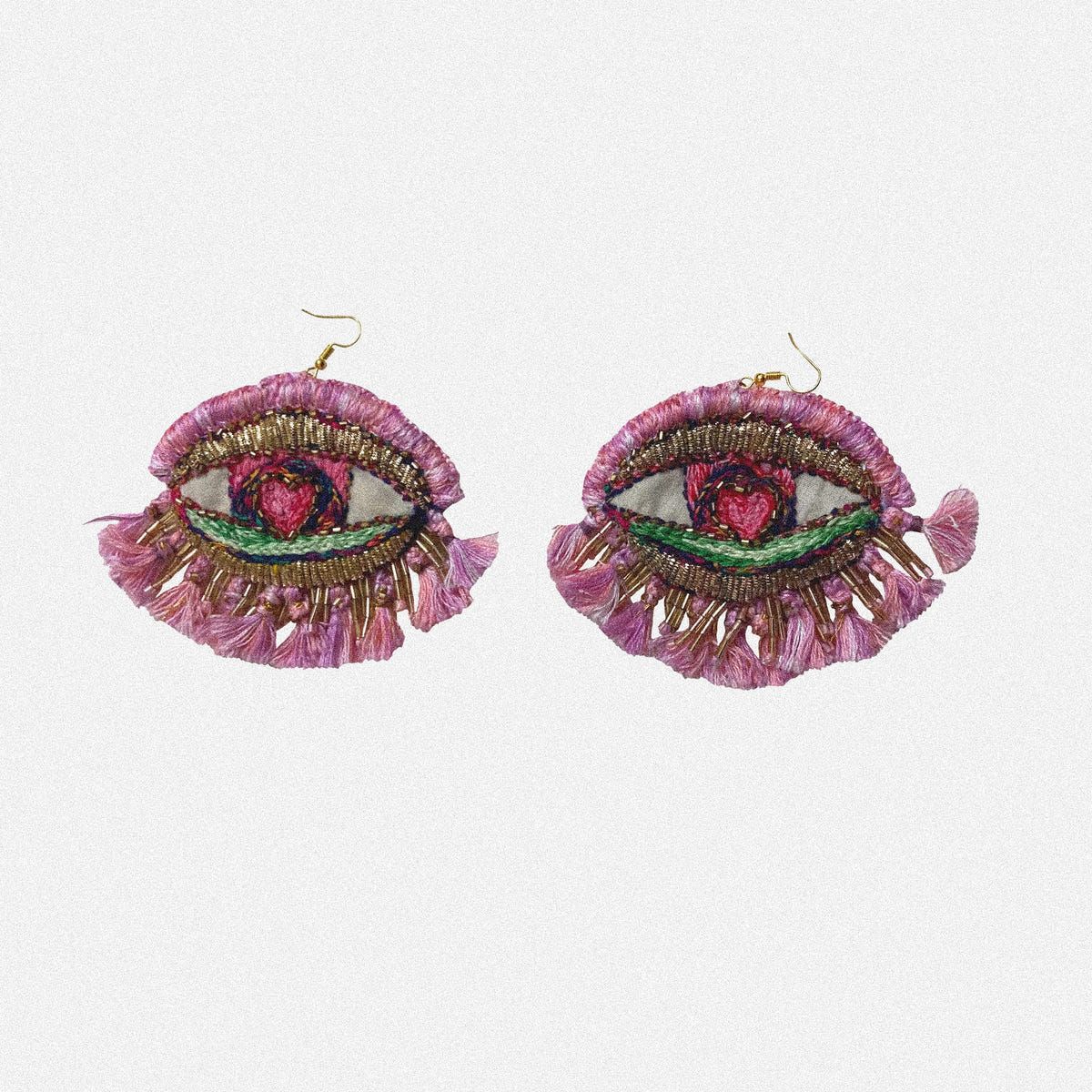 Pink Sky Eye Earrings - image 2