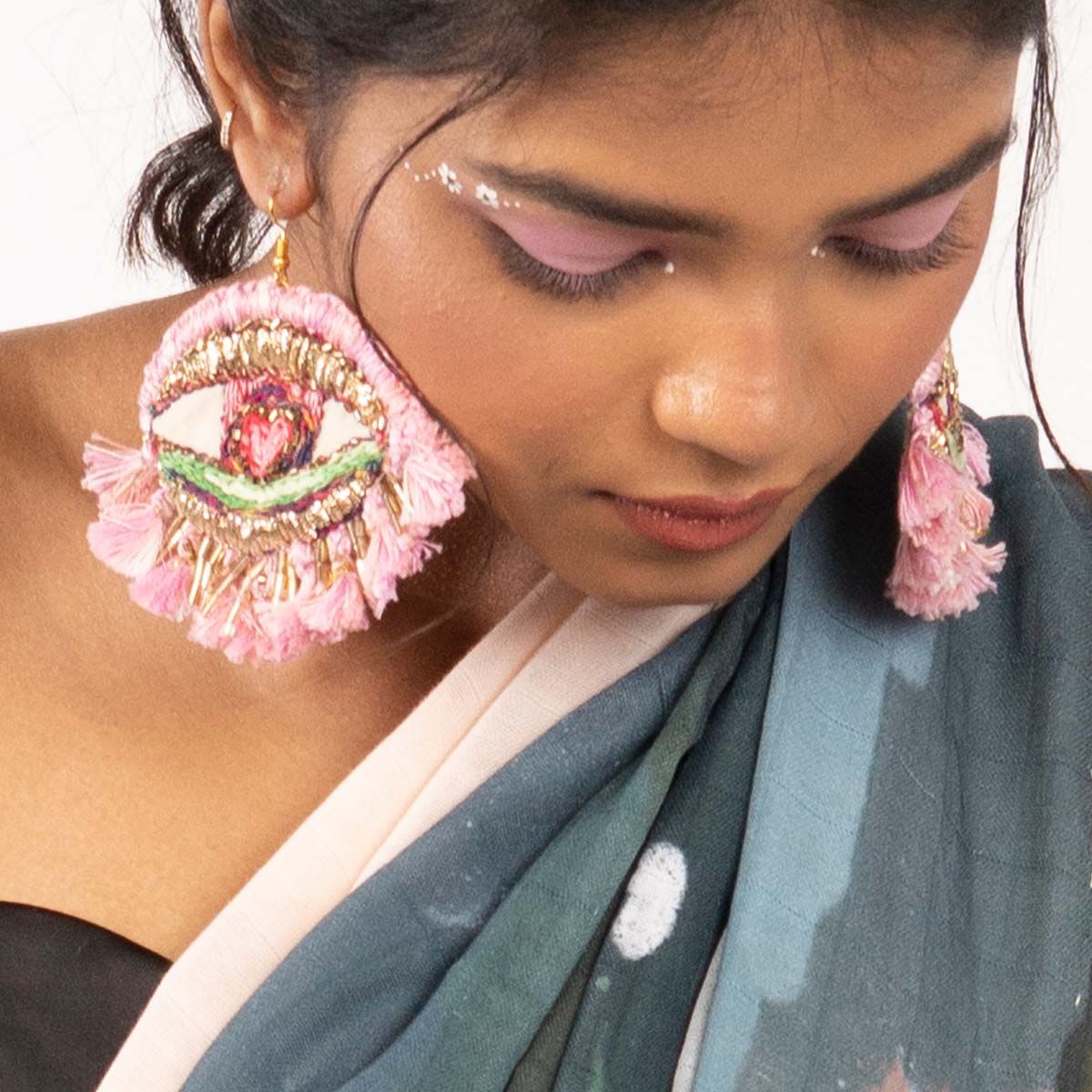 Pink Sky Eye Earrings - image 4