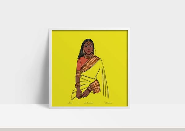 AISHR The Store — Woman in Saree - Lemon