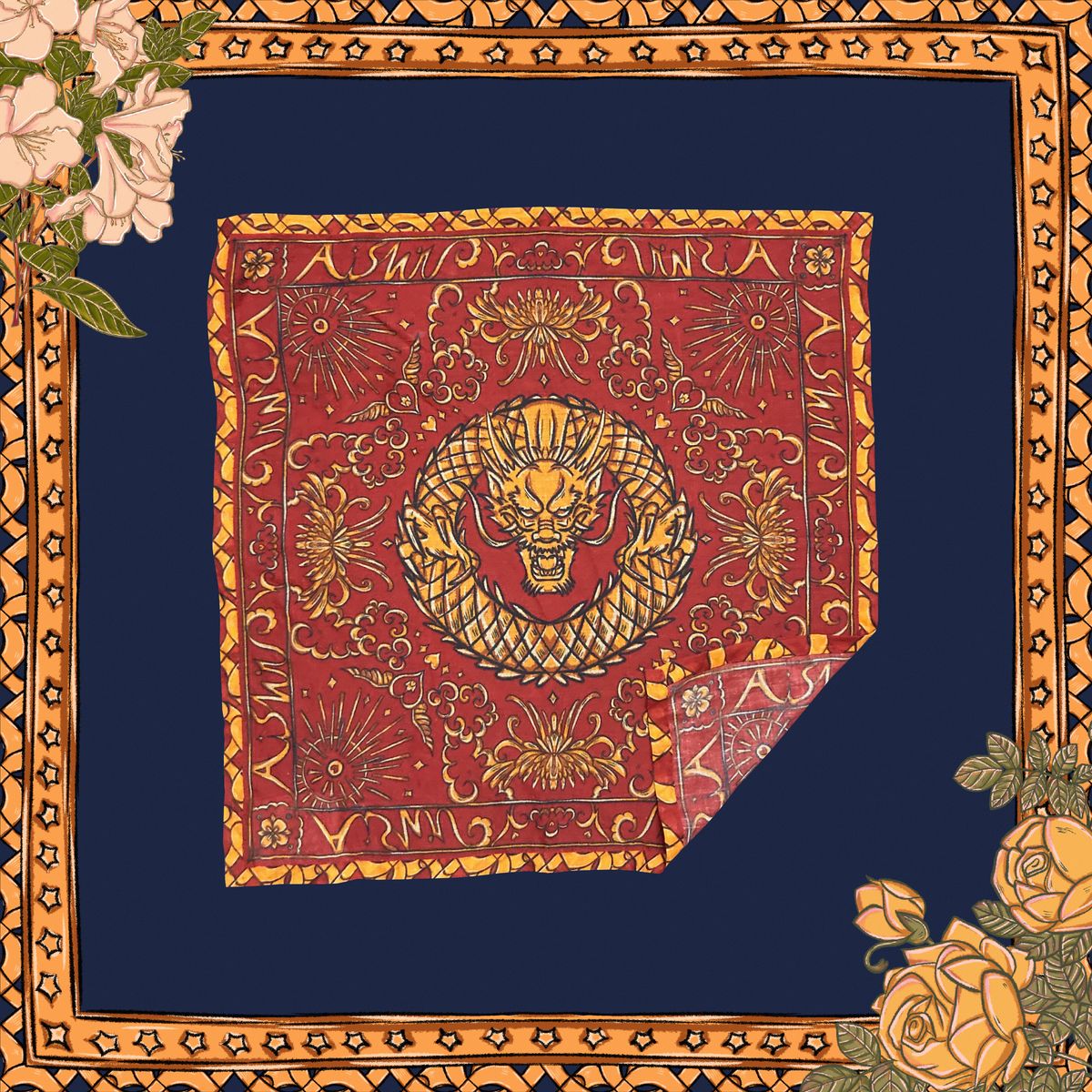 Red Dragon Petit Scarf - image 1