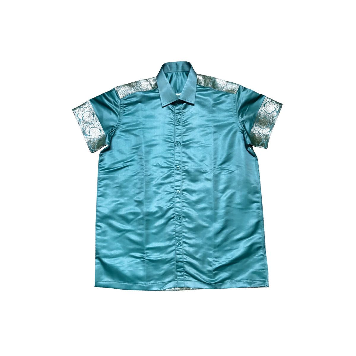 Luxe Blue Brocade Shirt - image 1