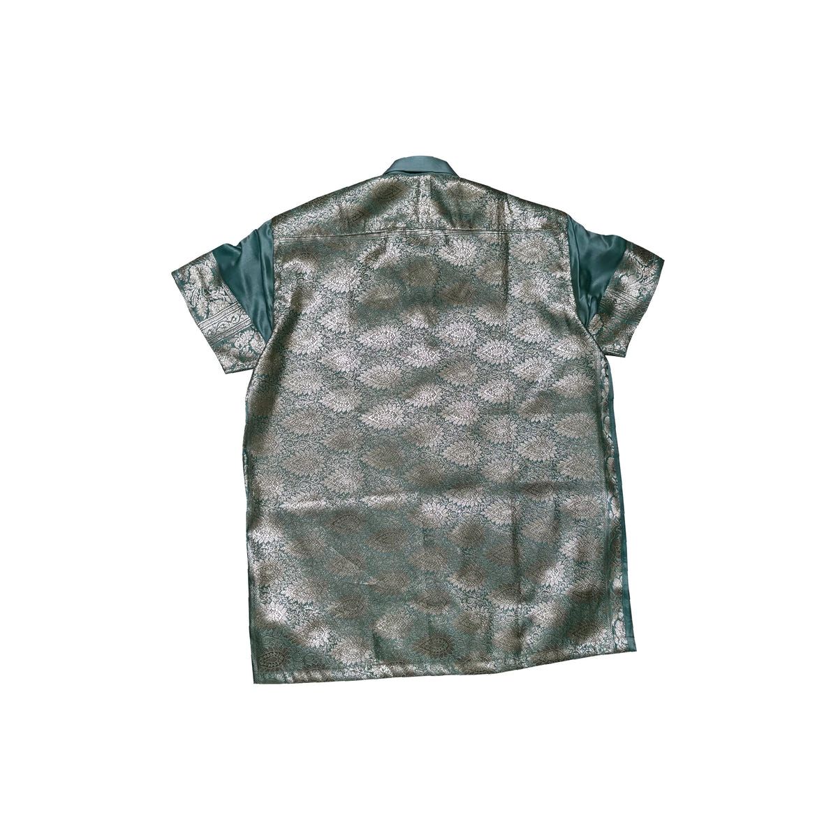 Luxe Blue Brocade Shirt - image 2
