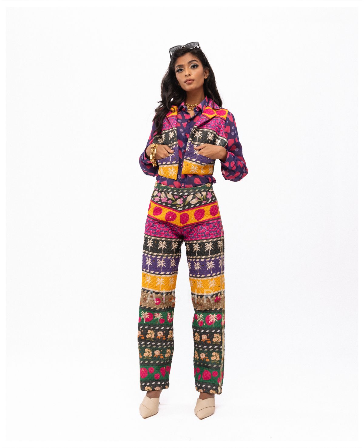 Ooty Roja Shirt with Power Quilted Pants and Power Quilted Vest Set - image 1