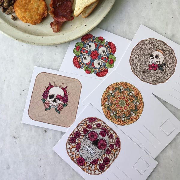 AISHR The Store — Skulls Postcard Set