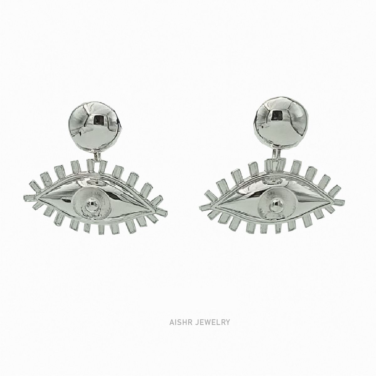 Silver Eye Love You Earrings - image 5
