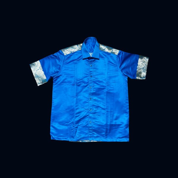 AISHR The Store — Majestic Blue Brocade Shirt