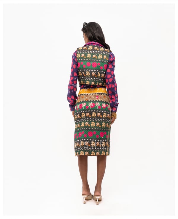 AISHR The Store — Ooty Roja Shirt with Power Quilted Skirt and Power Quilted Vest Set