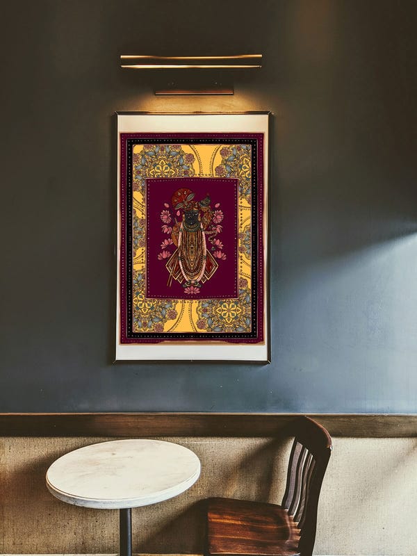 AISHR The Store — Pichhwai 10 - Srinathji with yellow chakras