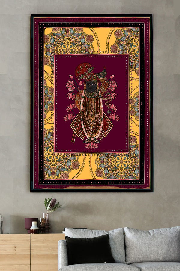 AISHR The Store — Pichhwai 10 - Srinathji with yellow chakras