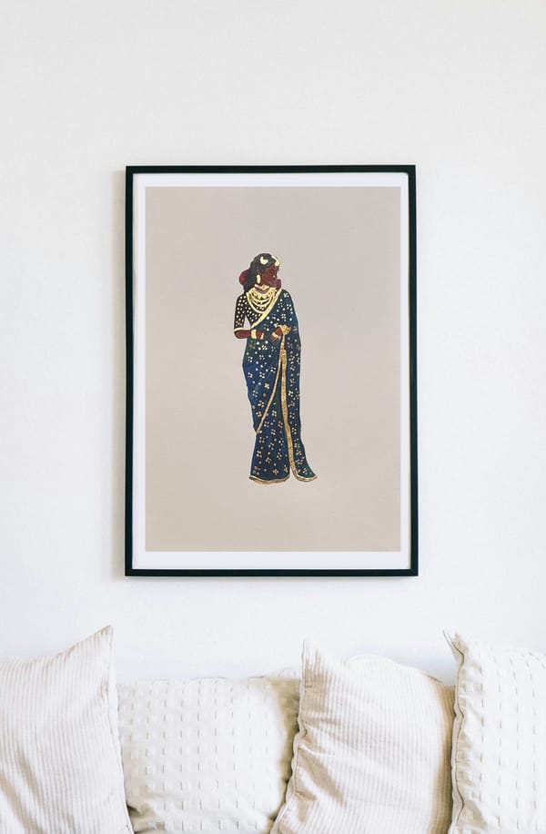 AISHR The Store — Lady in saree 4 - A3 original