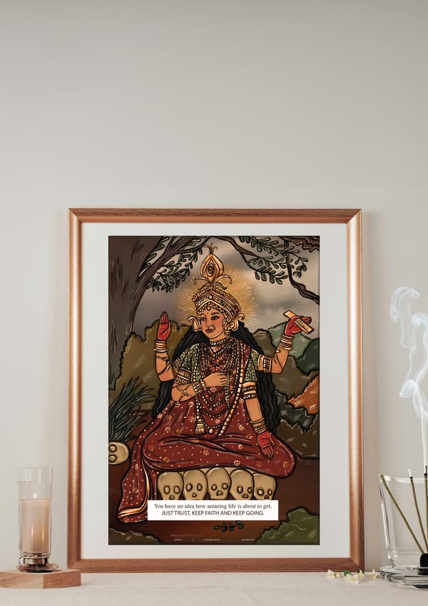 AISHR The Store — Calcutta Kali: Msg: You have no idea how amazing life is about to get. JUST TRUST, KEEP FAITH AND KEEP GOING.