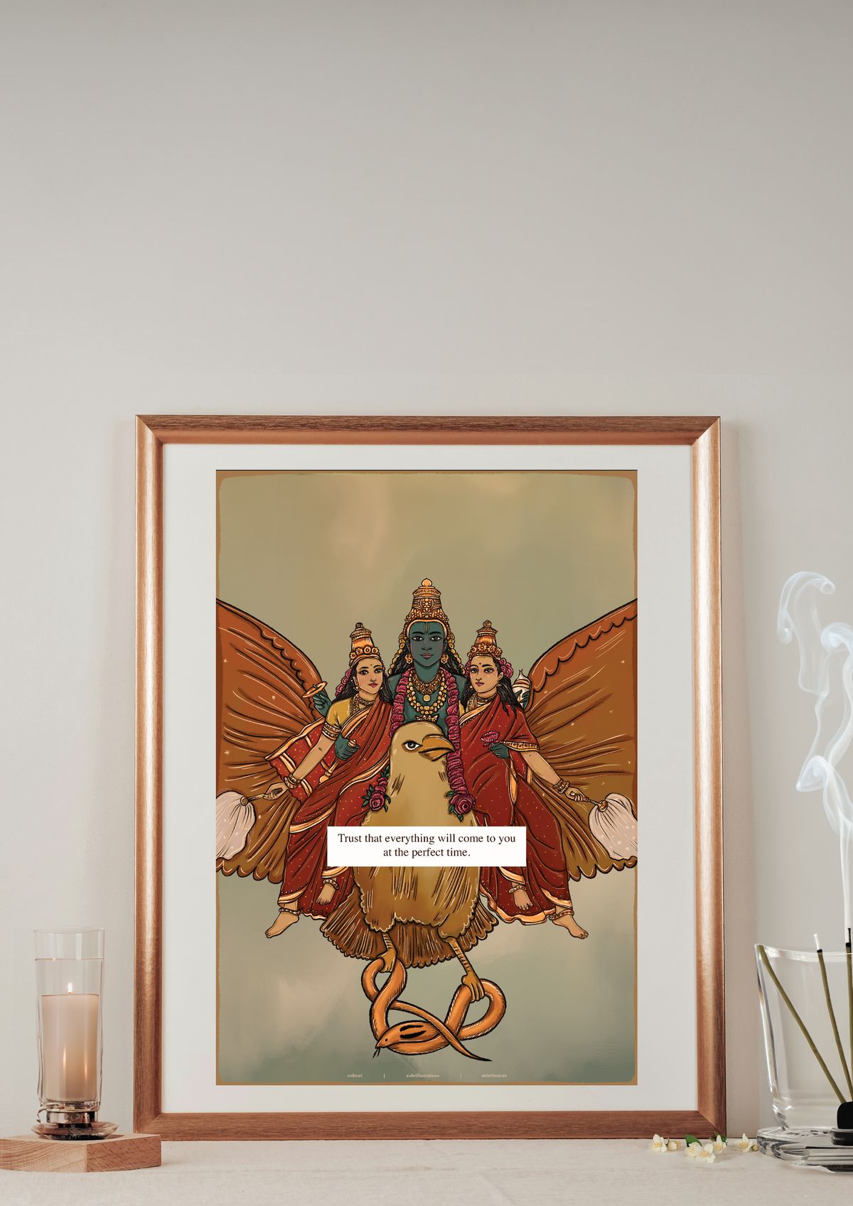 Vishnu on Garuda Vahana: Msg: Trust that everything will come to you at the perfect time. - image 1