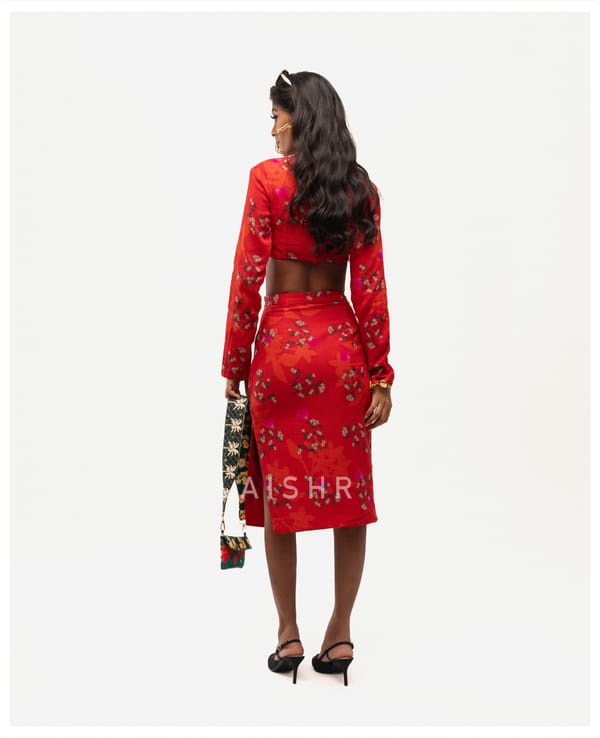 AISHR The Store — Red Jasmine Skirt Set