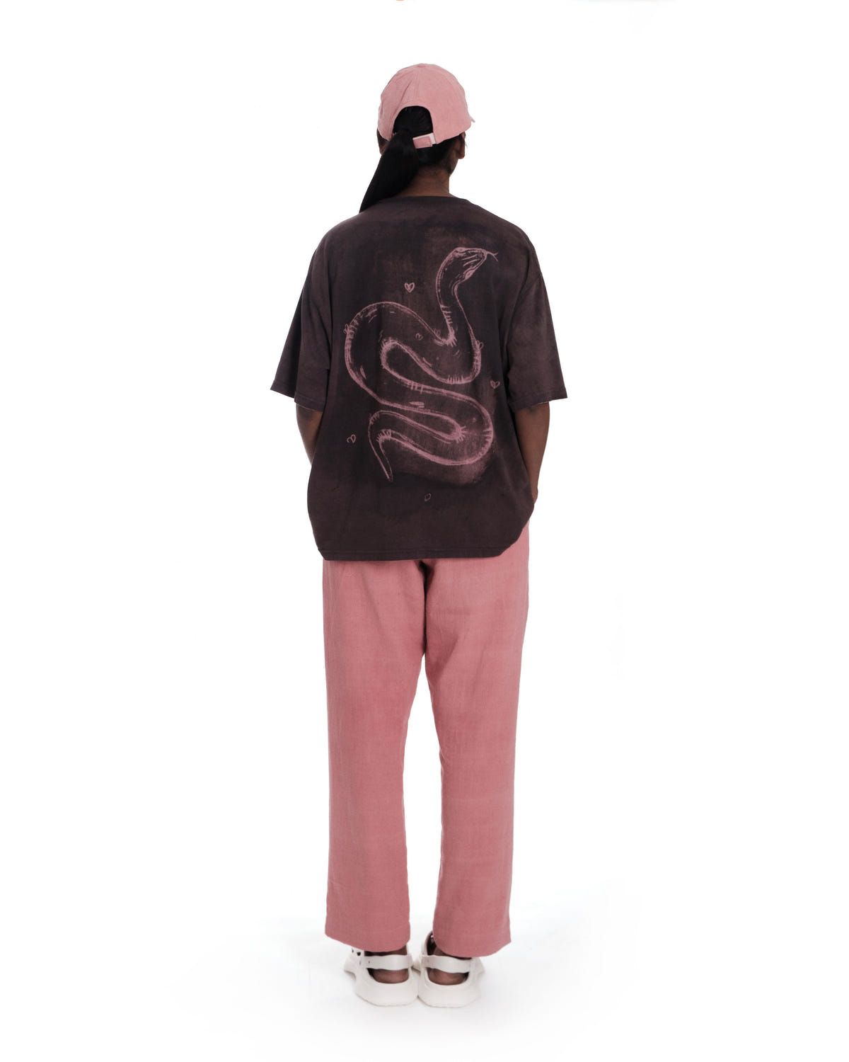 oversized organic cotton t-shirt in rust pink - image 4