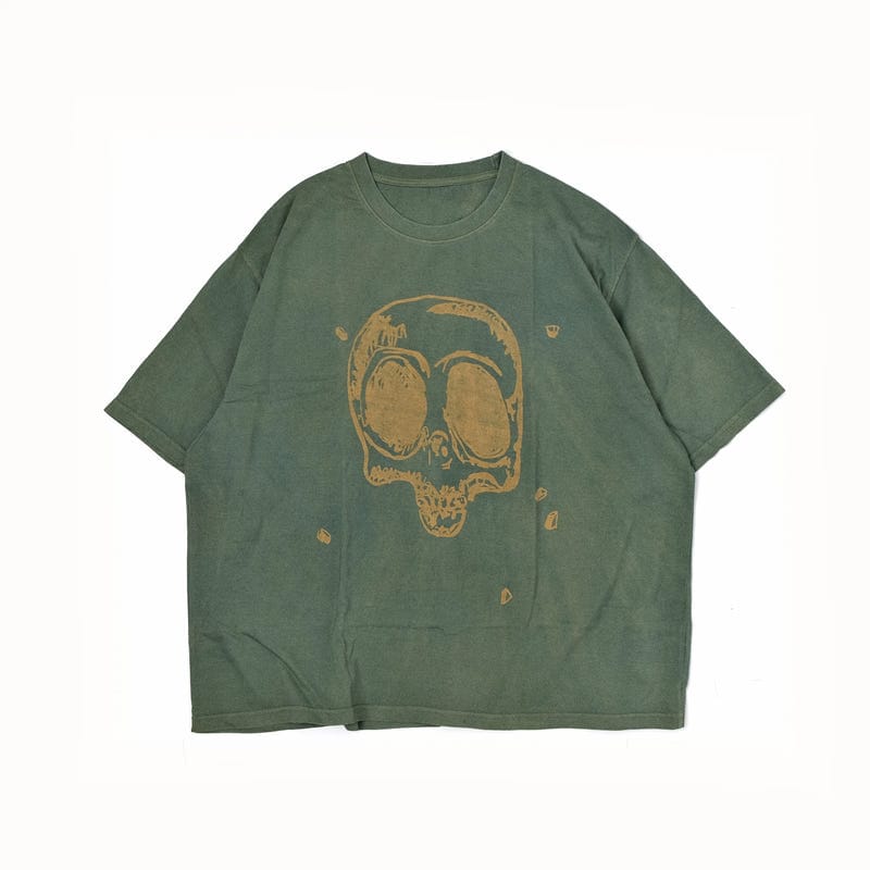 Skull head in forest green