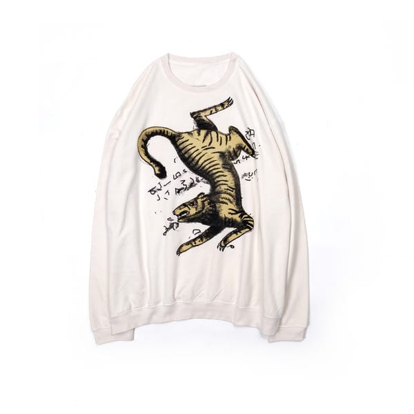 bakr — oversized printed organic cotton crew neck in Ecru