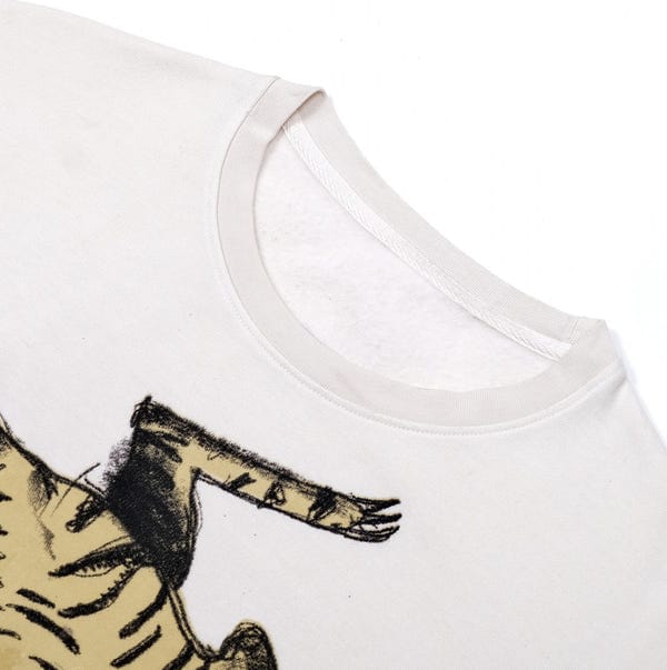 bakr — oversized printed organic cotton crew neck in Ecru